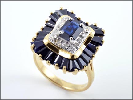 Iolite and Diamond Ring in 14K Yellow Gold MAIN