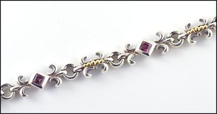 Benham Tourmaline Bracelet in Sterling and 18K Yellow Gold LARGE