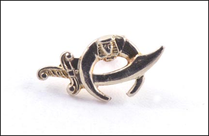 Diamond Shriners Pin in 10K Yellow Gold LARGE