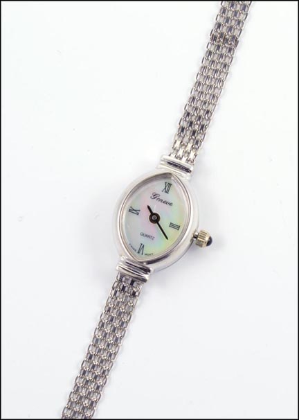 Ladies Geneve Watch in 14K White Gold LARGE