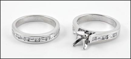 Diamond Wedding Set Mounting in 18K White Gold MAIN