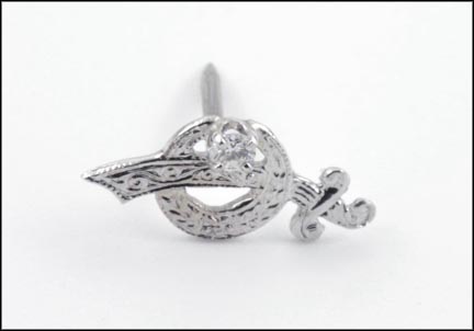Masonic Tie Tack in 10K White Gold LARGE