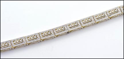 Filigree Bracelet 1925-30 in White Gold LARGE