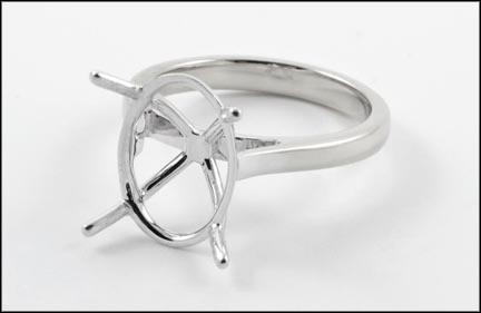 Oval Ring Mounting in 14K White Gold MAIN