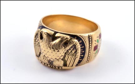 32nd Degree Masonic Ring in 14K Yellow Gold MAIN