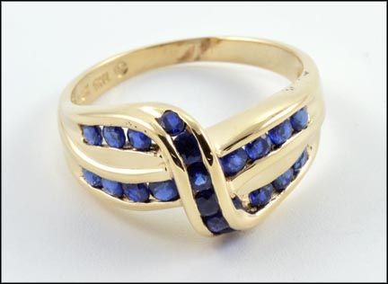 Sapphire Ring in 14K Yellow Gold LARGE