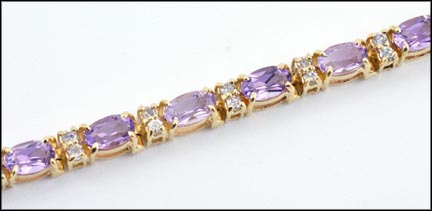 amethyst and diamond bracelet gold