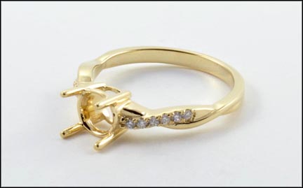 Diamond Ring Mounting in 14K Yellow Gold MAIN