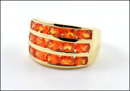 3-Row Citrine Band in 14K Yellow Gold MAIN