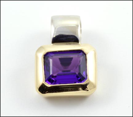 Amethyst Pendant in 14K Two-Tone Gold MAIN