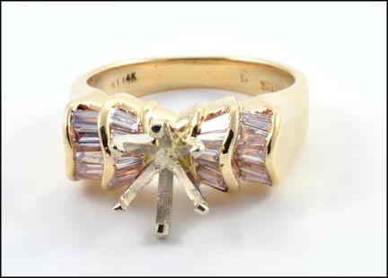 Diamond Ring Mounting in 14K Yellow Gold MAIN