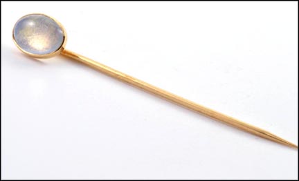 Moonstone Stickpin in 14K Yellow Gold LARGE