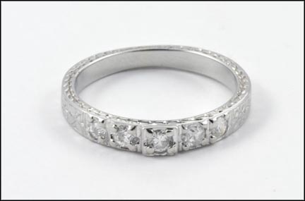 Euro-Cut 1920 Diamond Ring in 18K White Gold LARGE