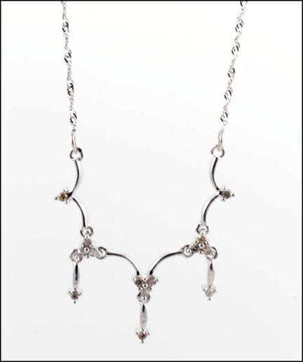 Diamond Necklace in 10K White Gold LARGE