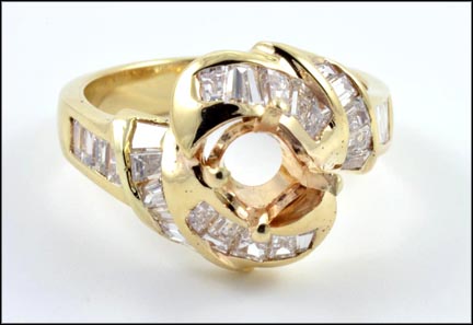 Diamond Ring Mounting in 14K Yellow Gold MAIN