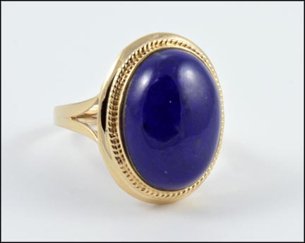 Lapis Ring in 14K Yellow Gold LARGE