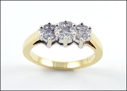 Diamond Flower Ring in 14K Yellow Gold MAIN