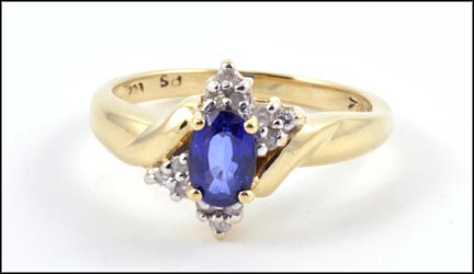 Sapphire and Diamond Ring in 14K Yellow Gold MAIN