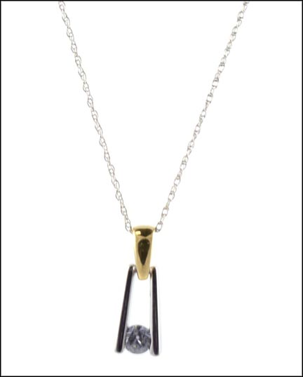 Diamond Necklace in Platinum and 18K Yellow Gold LARGE