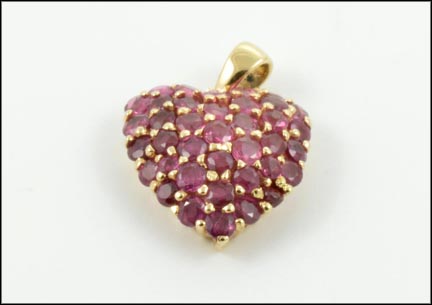 Ruby Heart Pendant in 14K Yellow Gold MAIN
