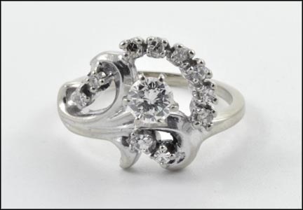 Diamond Cocktail Ring in 14K White Gold MAIN