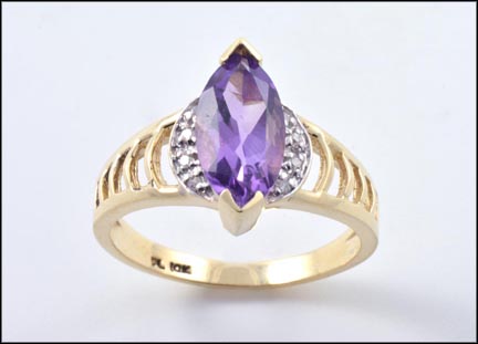 Amethyst Marquis Ring in 10K Yellow Gold MAIN