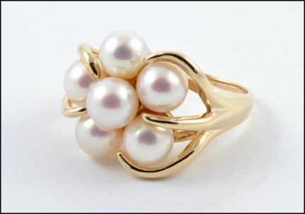 Pearl Cluster Ring in 14K Yellow Gold MAIN
