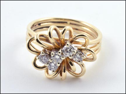 Freeform Diamond Ring in Yellow Gold MAIN