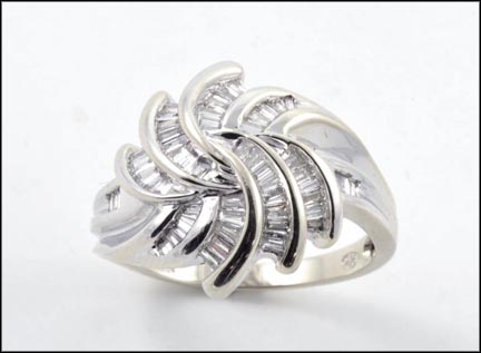 Swirl Diamond Ring in 10K White Gold MAIN