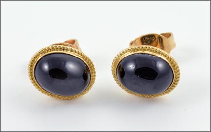 Cabochon Sapphire Earrings in 18K Yellow Gold LARGE