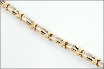Diamond Tennis Bracelet in 14K Yellow Gold LARGE