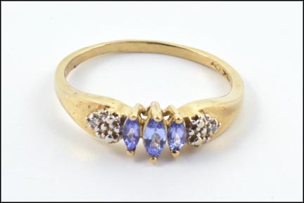 Tanzanite Ring in 10K Yellow Gold LARGE