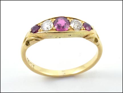 Ruby and Diamond Band in 18K Yellow Gold LARGE