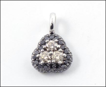 Black and Champagne Diamond Pendant in 18K White Gold MAIN