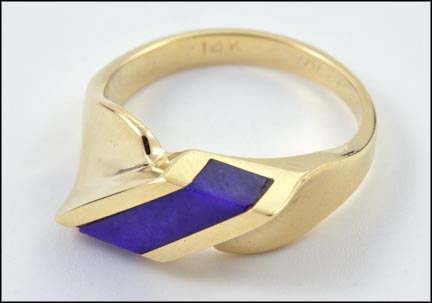 Sodalite Ring in 14K Yellow Gold LARGE