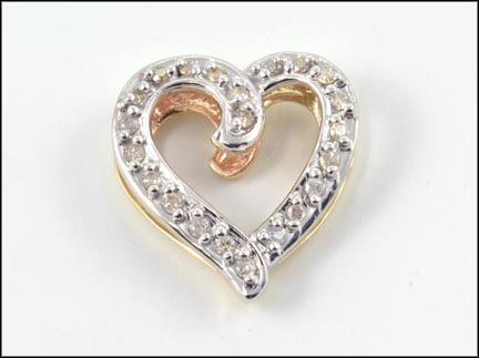 Reversible Heart Diamond Pendant in 10K Yellow Gold MAIN