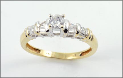 Diamond Engagement Ring in 14K Yellow Gold LARGE