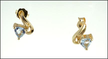 Topaz Trillion Cut Earrings in 14K Yellow Gold MAIN