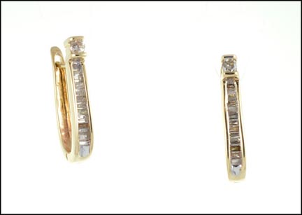 Diamond Hoop Earrings in 14K Yellow Gold MAIN