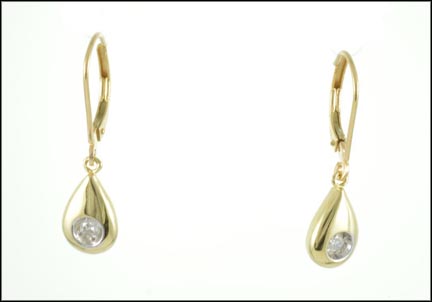 Teardrop Dangle Diamond Earrings in 14K Yellow Gold MAIN