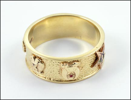 Masonic Band in 10K Yellow Gold MAIN