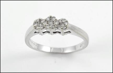 Diamond Cluster Ring in 14K White Gold LARGE