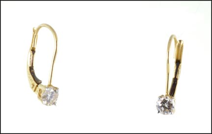 Leverback Diamond Earrings in 14K Yellow Gold MAIN