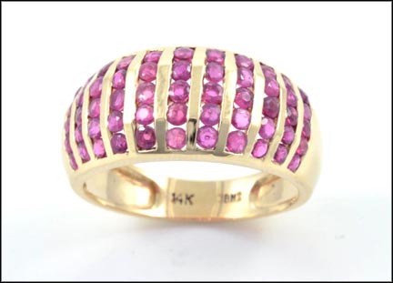 Channel Set Ruby Band in 14K Yellow Gold LARGE