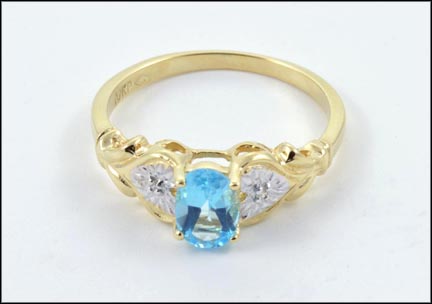 Blue Topaz Ring in 10K Yellow Gold MAIN