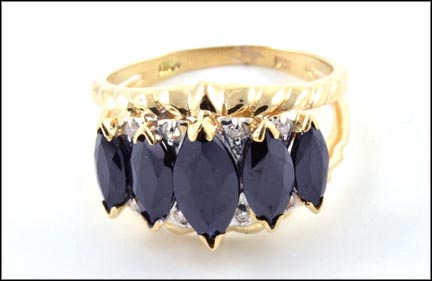 Faceted Onyx Ring in 14K Yellow Gold MAIN