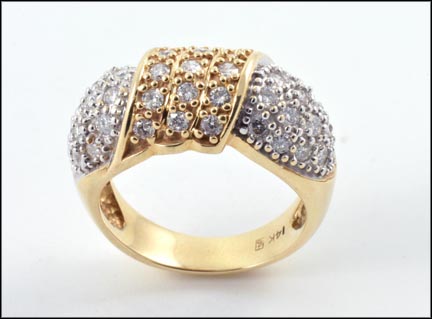 Diamond Cluster Band in 14K Two-Tone Gold LARGE