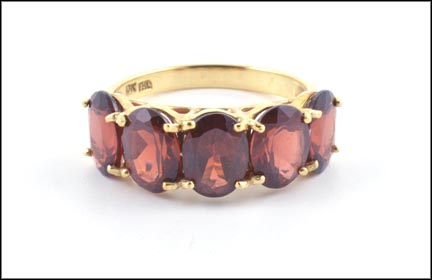 Garnet Ring in 10K Yellow Gold LARGE