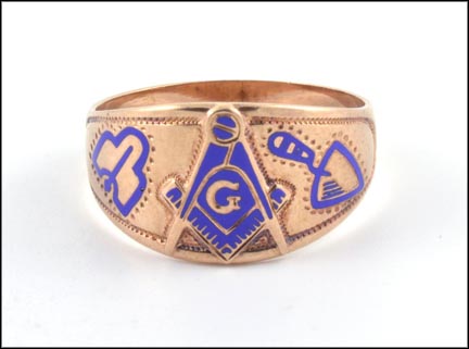 Vintage Blue Lodge Ring in 10K Yellow Gold MAIN