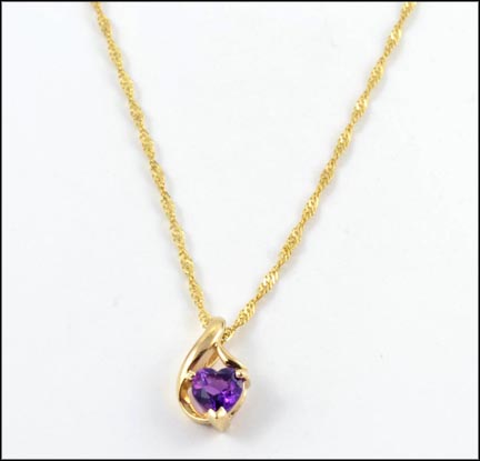Amethyst Necklace in 14K Yellow Gold MAIN